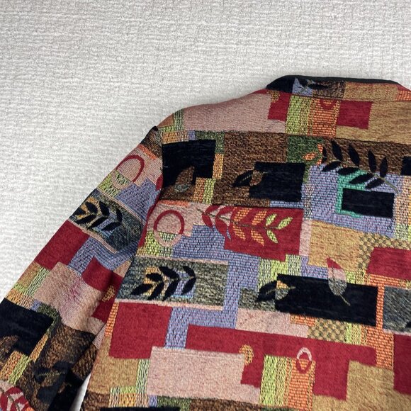 VTG Color Patchwork Tapestry Jacket Tradition Country Collection Size 16 - Picture 14 of 16